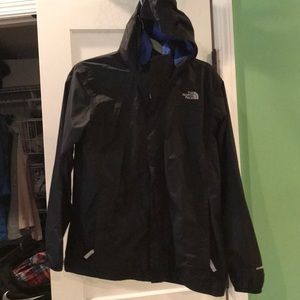 Black rain jacket with blue interior!